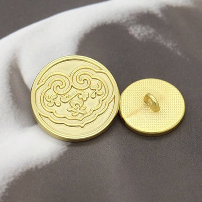 15/20mm New Chinese Style Metal Hand Sewing Buttons with Characters Shanks