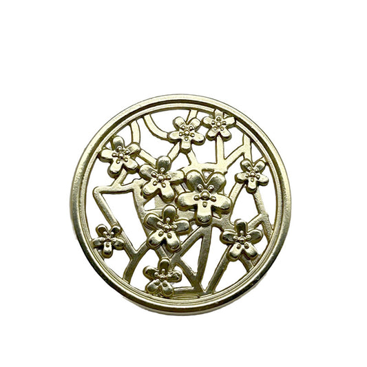 Metal Hollow Chinese Palace Style Plum Blossom Decorative Buttons 50pcs