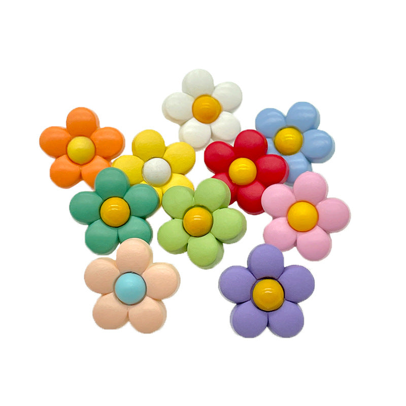 15/18mm Plastic Colorful Flower Shank Buttons for Children's Clothing 44 Pack