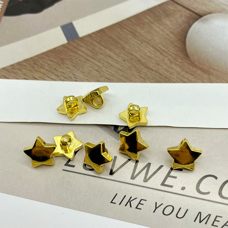 12.5/15mm Electroplated Gold Silver Five Pointed Star Plastic Shank Shirt Buttons 100pcs