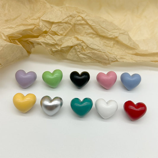 13.5mm Colorful Plastic Heart Buttons for Children's Sweater Knitted Shirt 100 Pack