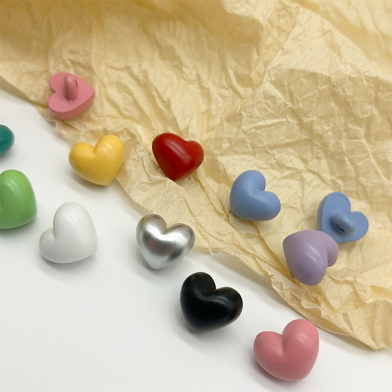 13.5mm Colorful Plastic Heart Buttons for Children's Sweater Knitted Shirt 100 Pack