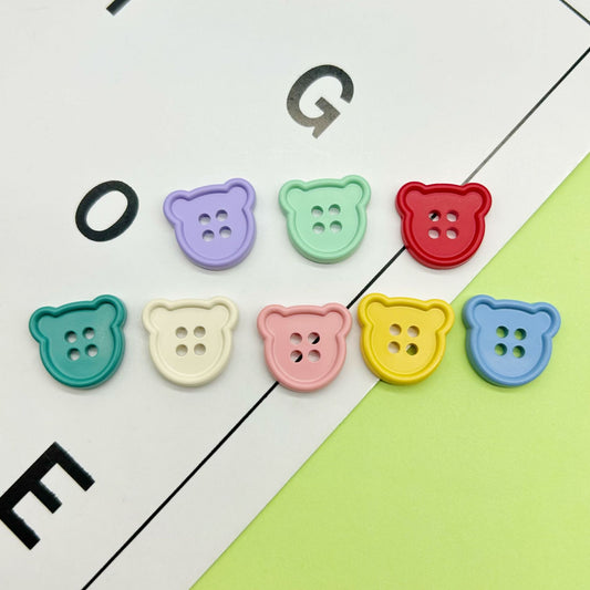 18mm Cartoon Bear Head 4 Hole Buttons for DIY Decoration 80 Pack(8 Colors)