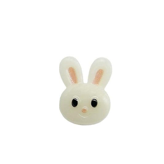 Boutons en gelée blanche petit lapin de 21,5x16,5mm avec pattes pour enfants, 30 pièces