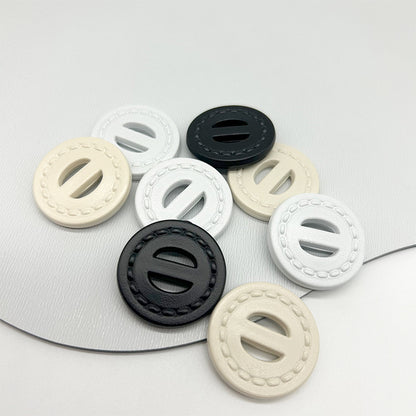 25/30mm Beige White Black Round Two-Hole Vintage Plastic Buttons for Coat 30pcs