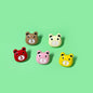 15mm Cartoon Colorful Bear Head Plastic Shank Buttons for Children's Sweaters 50 Pack