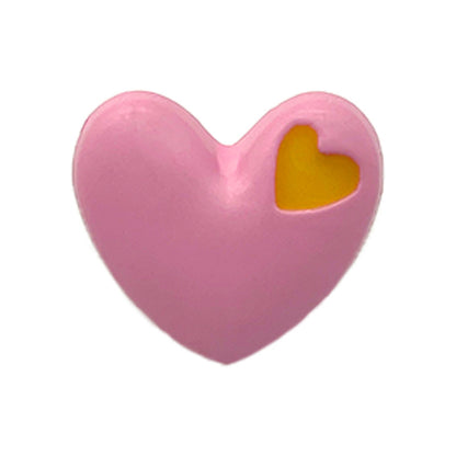 15/18mm Cartoon Cute Colorful Heart-Shaped Children's Buttons with Shanks 70 Pack