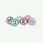 18mm Colorful Chain-Edged Bow Plastic Buttons for Children's Sweaters 60 Pack