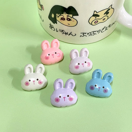 15/21mm Colorful Cartoon Bunny Plastic Buttons for Children's Handmade DIY 50 Pack