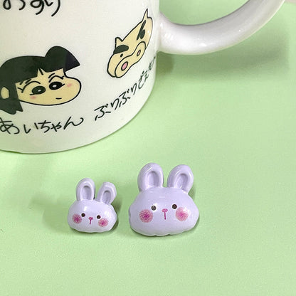 15/21mm Colorful Cartoon Bunny Plastic Buttons for Children's Handmade DIY 50 Pack