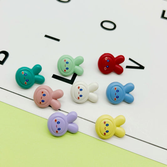 18mm Colorful Cartoon Rabbit Plastic Buttons for Children's DIY Crafts 40 Pack