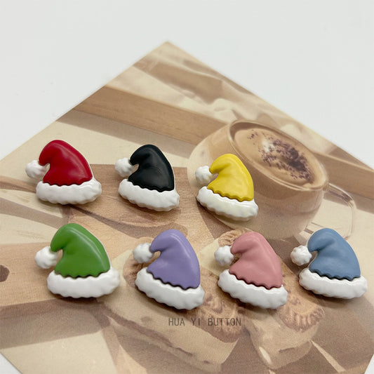 Boutons en plastique à tige de 20 mm, thème de Noël, colorés, pour capes et manteaux d'enfants, pack de 49.