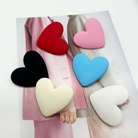 37mm Large Heart-Shaped Colorful Plastic Buttons with Shanks 30 Pack