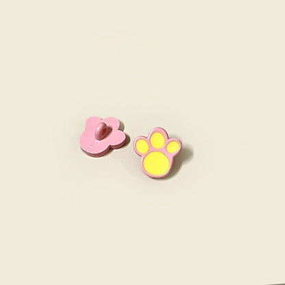 12.5/15/18mm Children's Colorful Little Paw Cartoon Plastic Shank Buttons 48 Pack