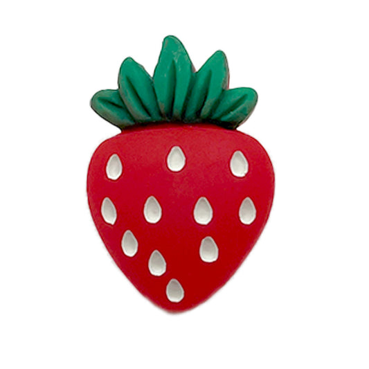 Bottoni di plastica rossi a forma di fragola da 22 mm con gamba metallica per abbigliamento per bambini 50 pezzi