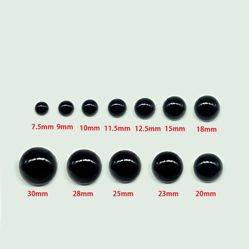 7.5 - 30mm Black and White Plastic Mushroom Buttons with Shanks for Sewing