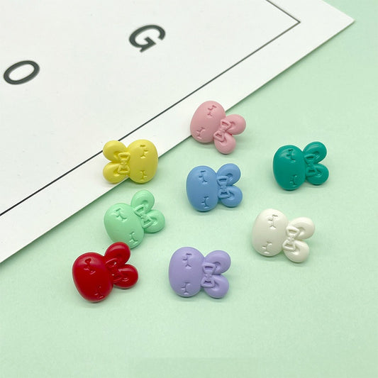 Boutons en plastique colorés en forme de lapin 3D de 16,5 mm pour vêtements d'enfants, paquet de 200