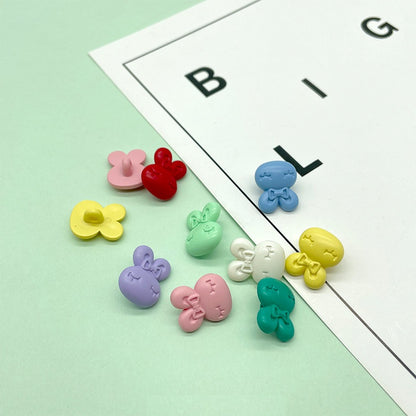 16.5mm 3D Bunny-Shaped Colorful Plastic Buttons for Children's Clothing 200 Pack