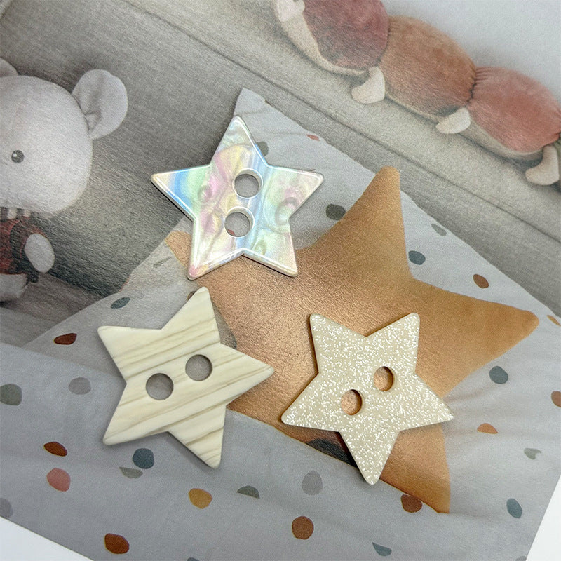 35mm Two-Hole Colorful Star-Shaped Buttons for Coats Padded Jackets 100pcs