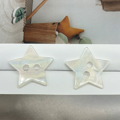 35mm Two-Hole Colorful Star-Shaped Buttons for Coats Padded Jackets 100pcs