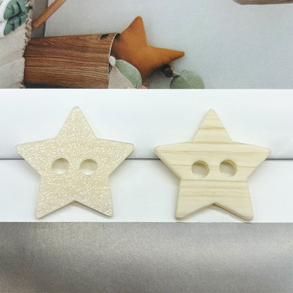 35mm Two-Hole Colorful Star-Shaped Buttons for Coats Padded Jackets 100pcs