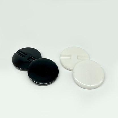 10mm-34mm Black and White Resin Concealed-Hole Bread Buttons for Various Clothing