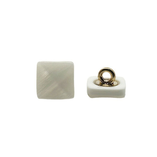 Boutons en alliage de résine en forme de pyramide carrée blanche de 11 mm pour chemises et jupes en chiffon, 40 pièces