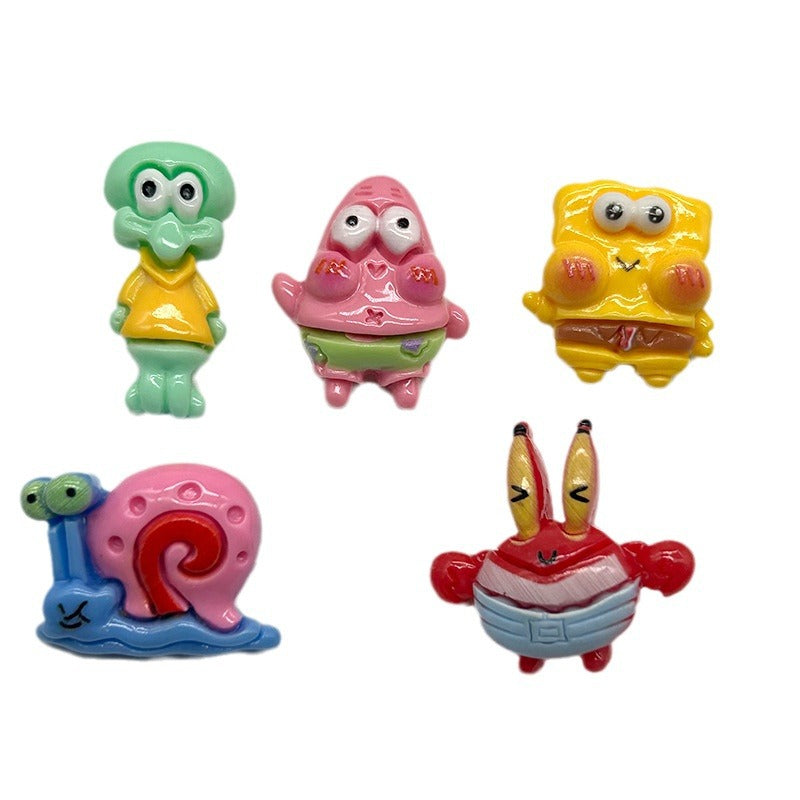 Cartoon SpongeBob Patrick Gary Resin Buttons with Metal Shanks for Children's Shirt 50 Pack