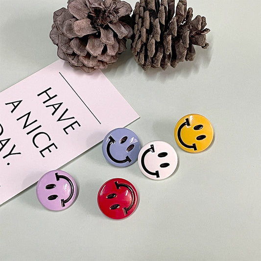 18mm Cartoon Smiley Face Buttons with Shanks for Children's Tops 200 Pack