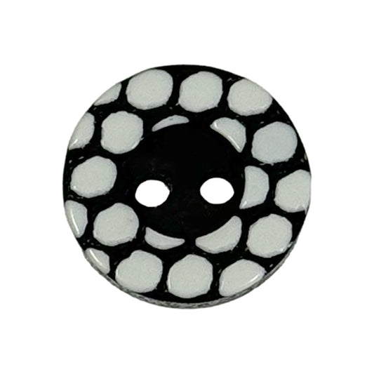 Botones de resina redondos de lunares negros y blancos de 13 mm con dos agujeros para camisas 50 piezas