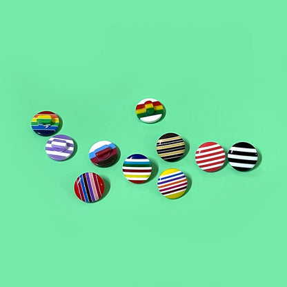 14mm Colorful Striped Round Resin Shank Buttons for Children's Shirt Sweater 50 Pack