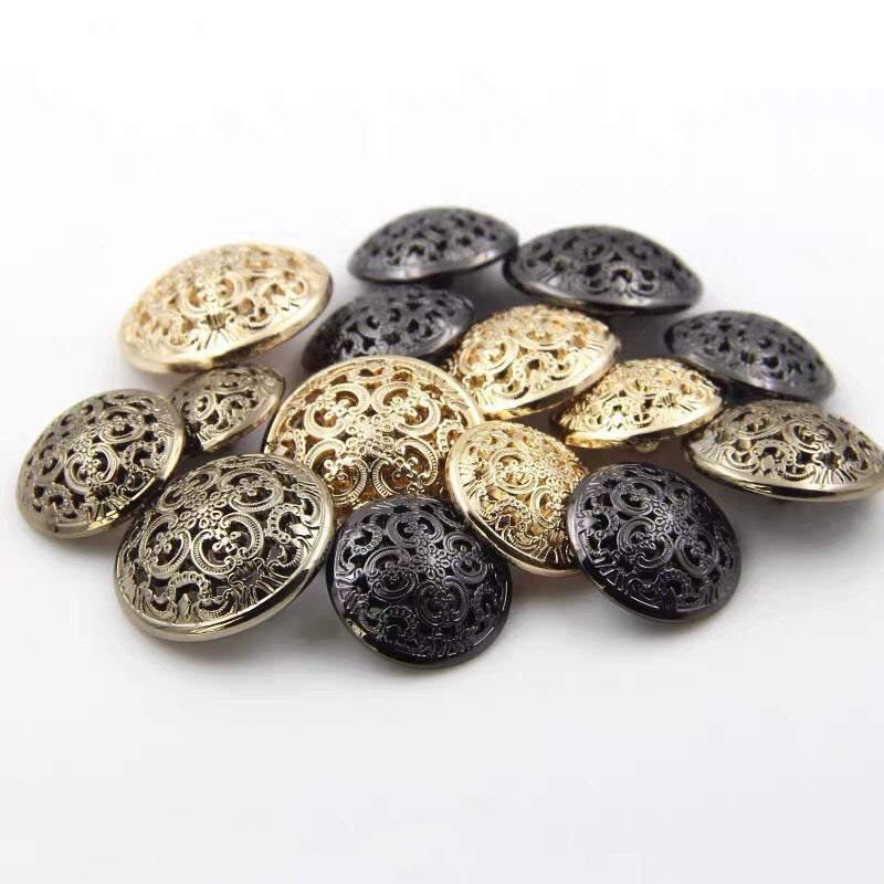 15-28mm Palace-Style Vintage Metal Hollow Shank Buttons for Coats 20pcs