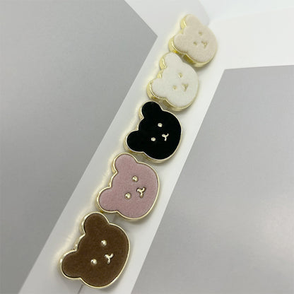 23mm Teddy Bear Flannelette-Faced Metal Buttons with Shanks for Coats 12PCS