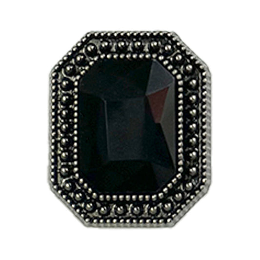 Boutons en métal noir en diamant rectangulaire vintage pour tricots, manteaux et vestes, 12 pièces