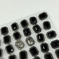 Vintage Rectangular Black Diamond Metal Buttons for Knitwear Coats Jackets 12pcs