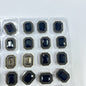 Vintage Rectangular Black Diamond Metal Buttons for Knitwear Coats Jackets 12pcs