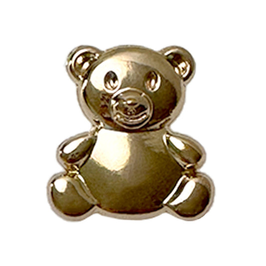 20mm Light Gold Metal Buttons with Cartoon Bear Design and High Shanks 20pcs