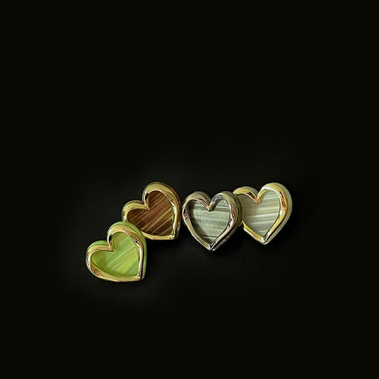 13-25mm Colorful Dual-Tone Heart-Shaped Metal Buttons with Shanks 48 Pack