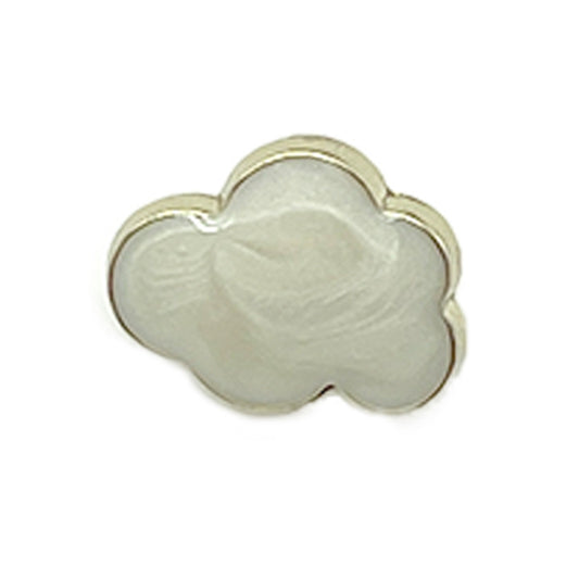 Boutons en métal à tige peints à l'huile blanc nuage noir de 12,5 mm pour chemises pour femmes, 20 pièces