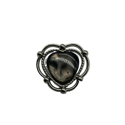 20/23mm Vintage Style Heart-Shaped Resin Metal Two-Tone Buttons for Sweaters 50pcs