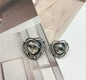 20/23mm Vintage Style Heart-Shaped Resin Metal Two-Tone Buttons for Sweaters 50pcs