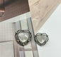 20/23mm Vintage Style Heart-Shaped Resin Metal Two-Tone Buttons for Sweaters 50pcs