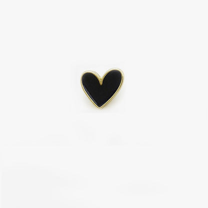 12.5mm Black White Heart-Shaped Oil-Painted Metal Buttons for Shirt Cuffs 40pcs