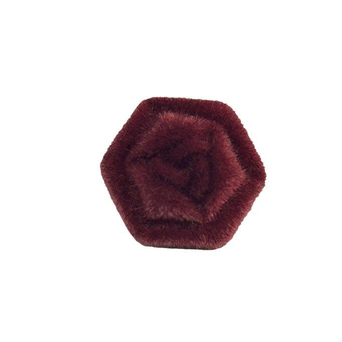 Boutons en métal à tige hexagonale rouge en velours pour manteaux en cachemire et vestes en laine 20pcs