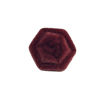 Boutons en métal à tige hexagonale rouge en velours pour manteaux en cachemire et vestes en laine 20pcs