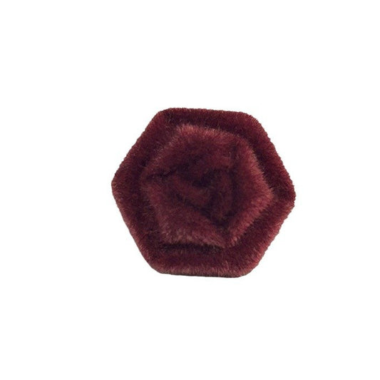 Red Hexagonal Rose Flocked Metal Shank Buttons for Cashmere Coats Woolen Jackets 20pcs