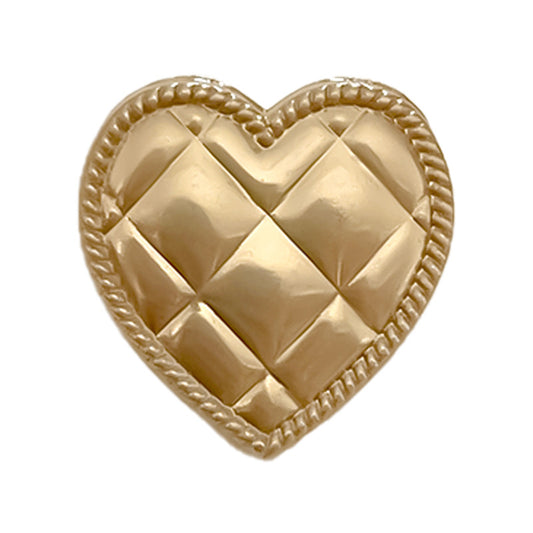 Bottoni Vintage a Forma di Cuore in Metallo Lucido Oro Argento con Gambo per Cappotti Giacche 50 pezzi