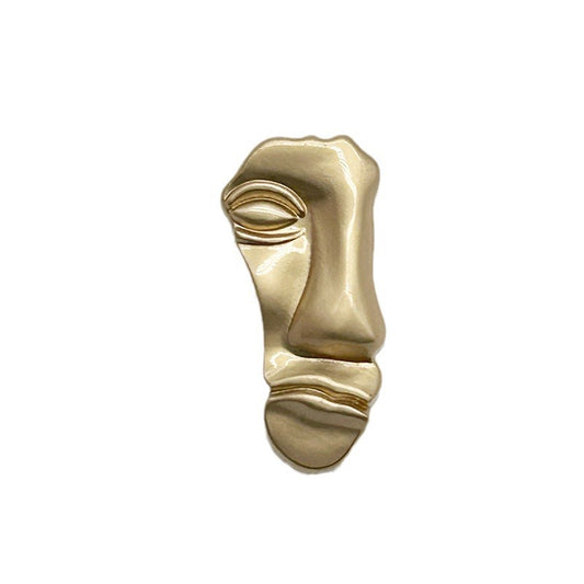 23mm Matte Gold Human Face-Shaped Metal Shank Buttons for Shirts Cardigans 50pcs