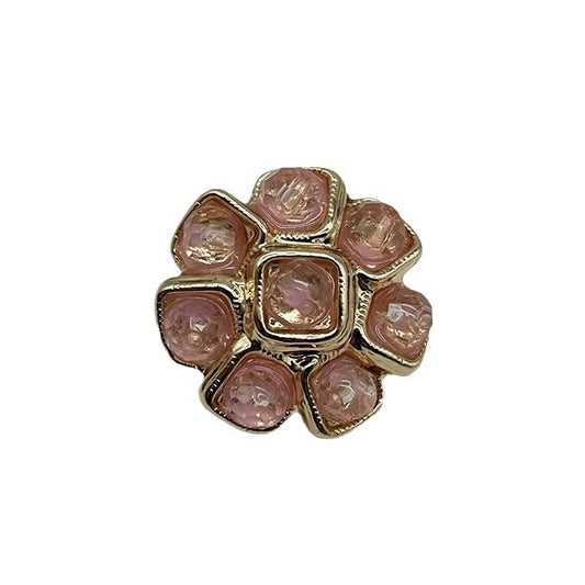 Boutons en métal cristal fleur rose blanc noir pour manteaux et robes pour femmes 6pcs