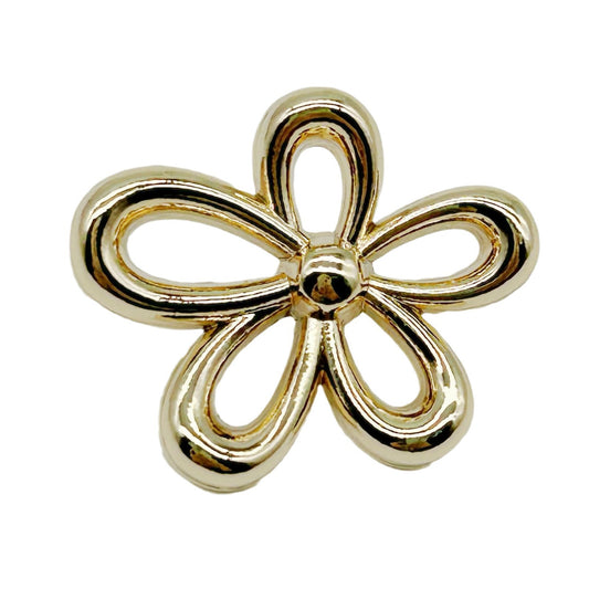 18/23mm Hollow Five-Petal Flower Metal Buttons with Shanks 50pcs